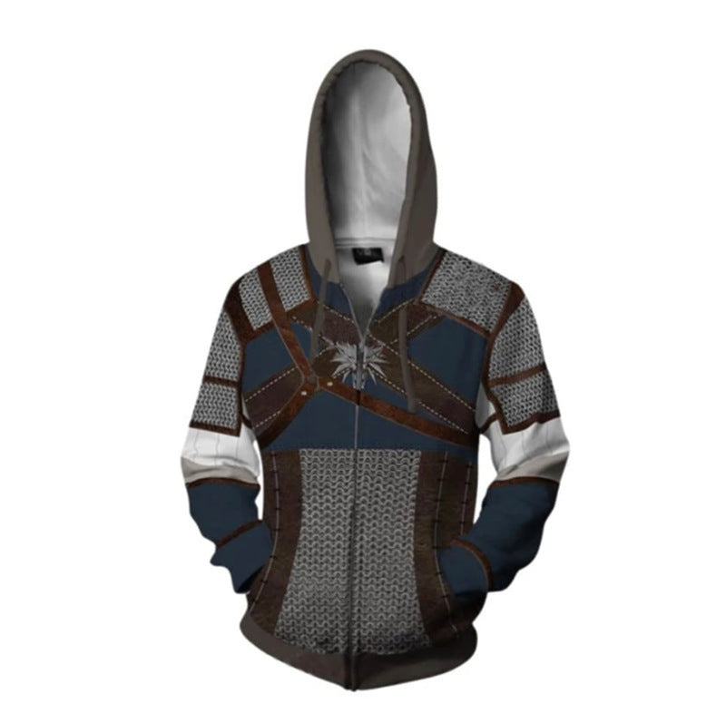 Wizard Series Demon Hunter Geralt Game Unisex 3D Printed Hoodie Sweatshirt Jacket With Zipper