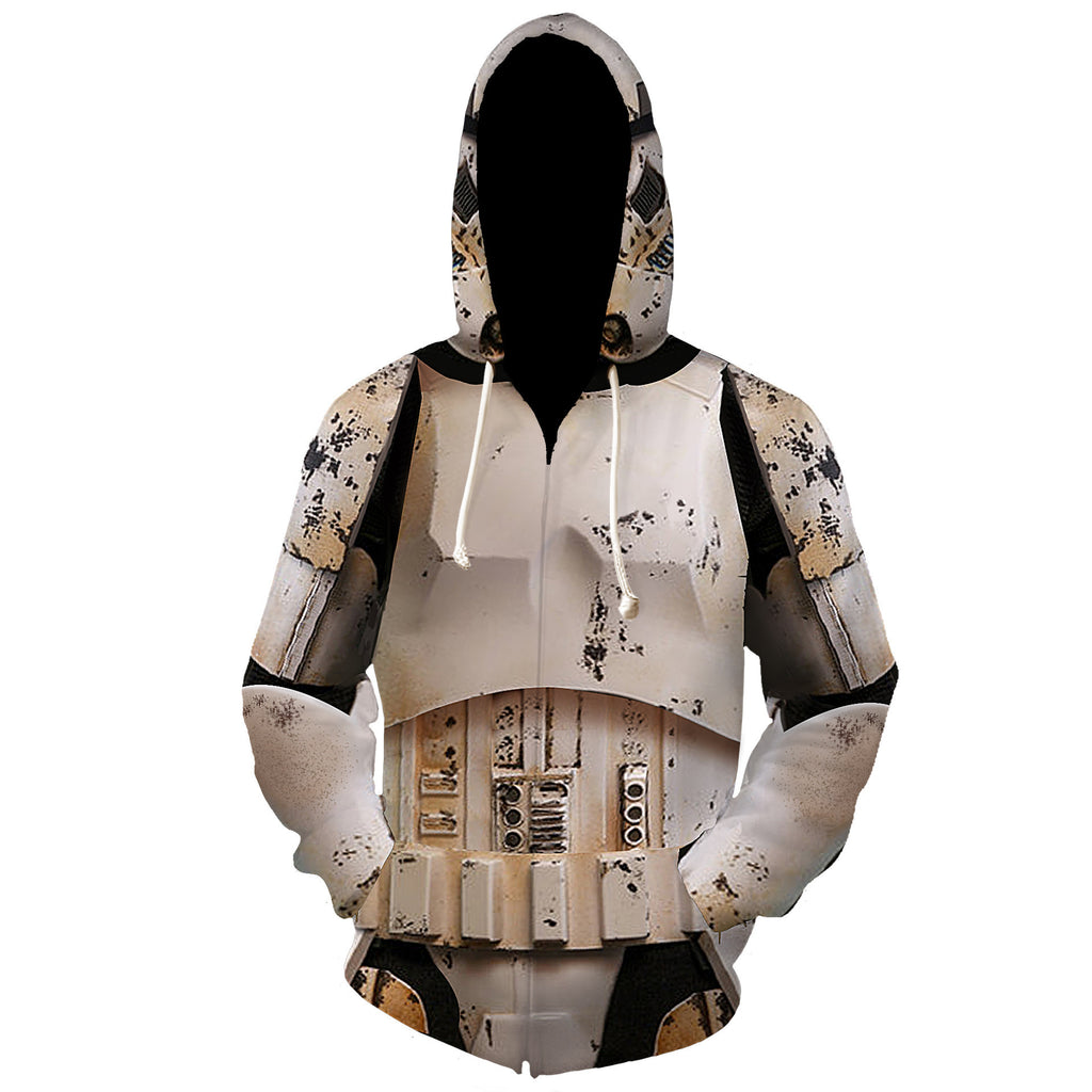 Star Wars Movie Imperial Army Stormtrooper Sandtrooper Cosplay Unisex 3D Printed Hoodie Sweatshirt Jacket With Zipper