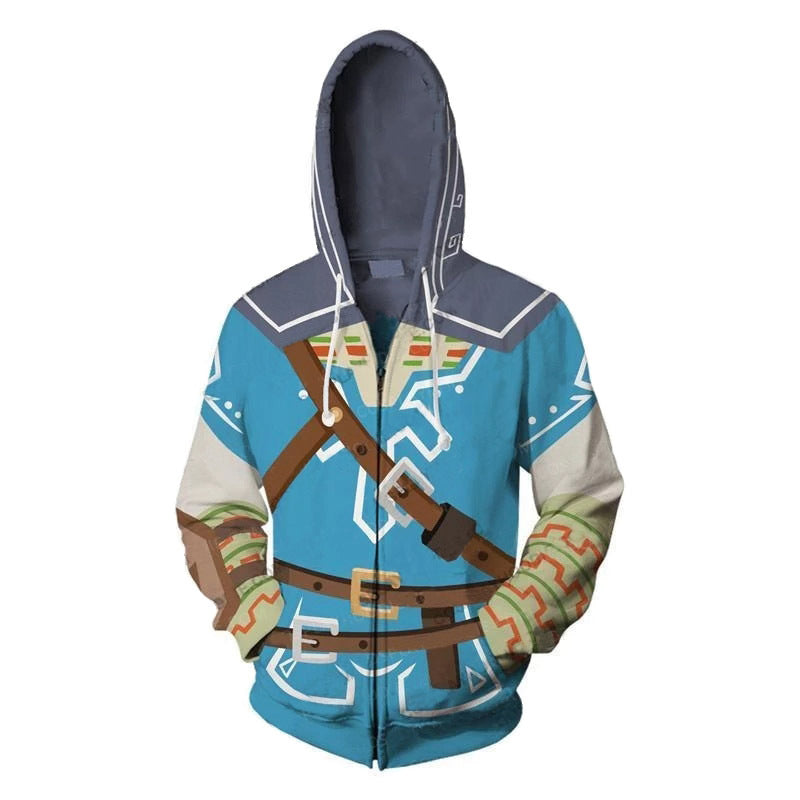 The Legend of Zelda Link Game Unisex 3D Printed Hoodie Sweatshirt Jacket With Zipper