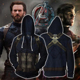 Captain America Movie Steve Rogers Cosplay Unisex 3D Printed Hoodie Sweatshirt Jacket With Zipper
