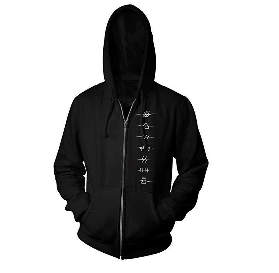 Naruto Anime Uchiha Itachi Icon Black Cosplay Unisex 3D Printed Hoodie Sweatshirt Jacket With Zipper