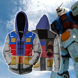 Gundam Anime Maneuver Warrior Strike Cosplay Unisex 3D Printed Hoodie Sweatshirt Jacket With Zipper