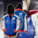 YURI!!! on ICE Anime Russian Figure Skater Yuri Plisetsky Cosplay Unisex 3D Printed Hoodie Sweatshirt Jacket With Zipper