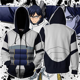 My Hero Academy Anime Iida Tenya Cosplay Unisex 3D Printed Hoodie Sweatshirt Jacket With Zipper