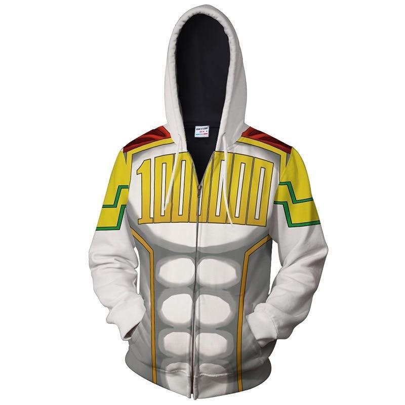 My Hero Academy 1000000 White Muscle Anime Unisex 3D Printed Hoodie Sweatshirt Jacket With Zipper
