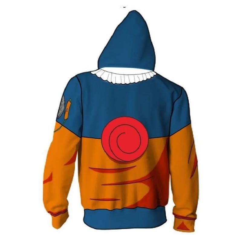 Uzumaki Naruto Anime Unisex 3D Printed Hoodie Sweatshirt Jacket With Zipper