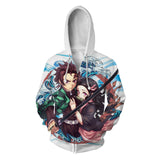 Demon Slayer Kamado Tanjirou Anime Unisex 3D Printed Hoodie Sweatshirt Jacket With Zipper