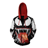 Venom Deadly Guardian Movie Black Red Cosplay Unisex 3D Printed Hoodie Sweatshirt Jacket With Zipper