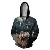 Jurassic World Tyrannosaurus Rex Movie Unisex 3D Printed Hoodie Sweatshirt Jacket With Zipper