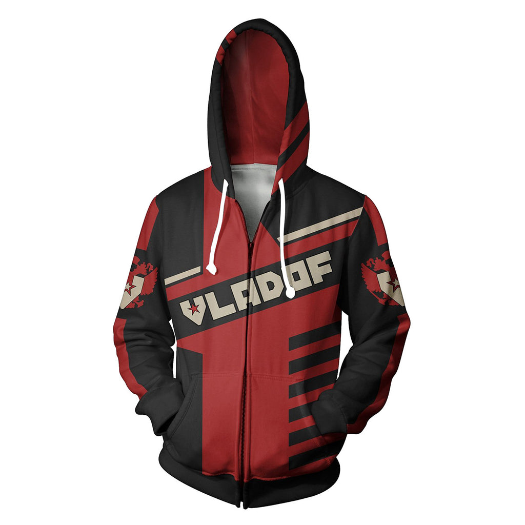 Borderlands Game VLADOF Zer0 Red Cosplay Unisex 3D Printed Hoodie Sweatshirt Jacket With Zipper
