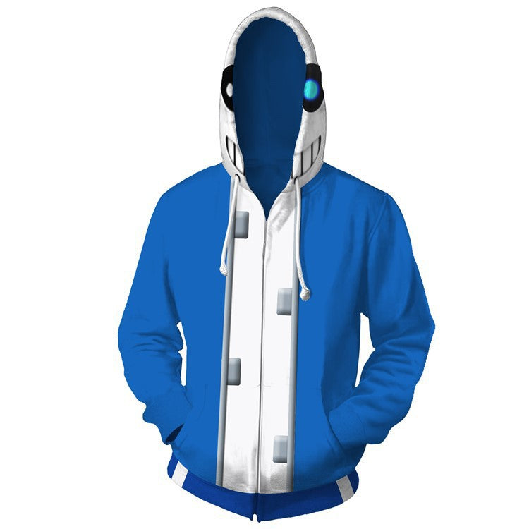 Undertale Game Sans The Skeleton Large Eye Sockets Unisex Adult Cosplay Zip Up 3D Print Hoodie Jacket Sweatshirt