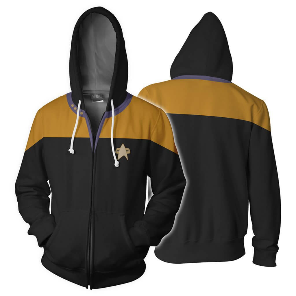 Star Trek:The Next Generation TV Uniform Unisex Adult Cosplay Zip Up 3D Print Hoodies Jacket Sweatshirt