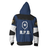 Resident Evil Biohazard Game Raccoon Police Department RPD Uniform Unisex Adult Cosplay Zip Up 3D Print Hoodie Jacket Sweatshirt