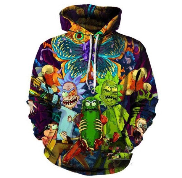 Rick and Morty Alien Parasite Invasion Anime Unisex 3D Printed Hoodie Pullover Sweatshirt