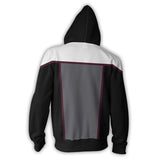 Star Trek Movie Jaylah White Black Cosplay Unisex 3D Printed Hoodie Sweatshirt Jacket With Zipper