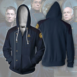 Star Trek Movie Crew Uniform Gold Icon Dark Blue Cosplay Unisex 3D Printed Hoodie Sweatshirt Jacket With Zipper