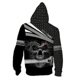 Skull Zip Up Hoodies Unisex Adult Cosplay 3D Print Sweatshirt Jacket