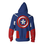 Captain America Movie Style 3 Cosplay Unisex 3D Printed Hoodie Sweatshirt Jacket With Zipper