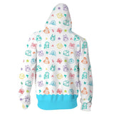 Animal Crossing: New Horizons Game All Cute Animals Unisex Adult Cosplay Zip Up 3D Print Hoodies Jacket Sweatshirt