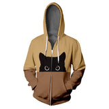 Animal Crossing: New Horizons Game Cat Brown Unisex Adult Cosplay Zip Up 3D Print Hoodies Jacket Sweatshirt