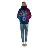 Colorful Oil Painting Style Lion Animal Unisex Adult Cosplay 3D Printed Hoodie Pullover Sweatshirt