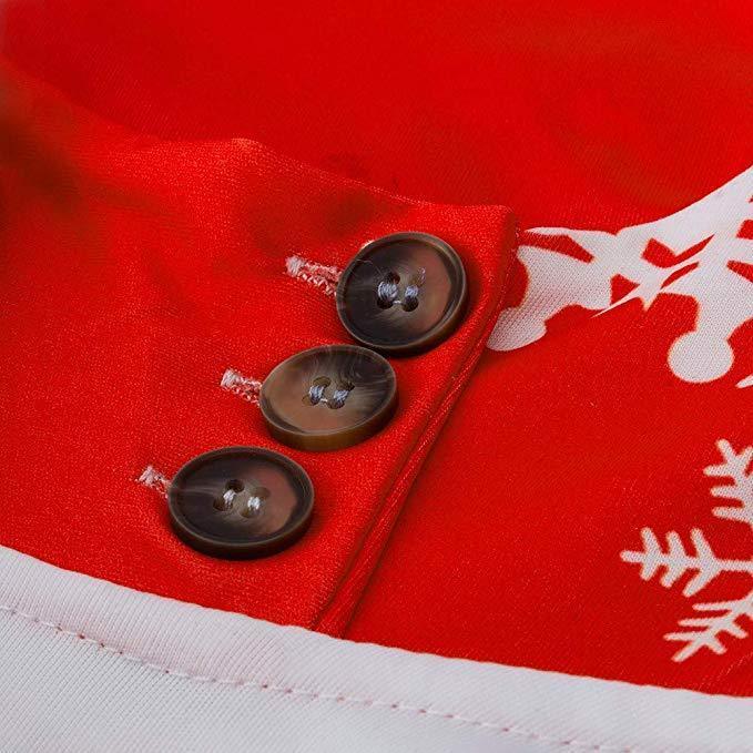Women Hoodies Pullover Christmas Santa Claus Snowflake Print Pocket Hooded