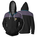 Star Trek:The Next Generation TV Uniform Unisex Adult Cosplay Zip Up 3D Print Hoodies Jacket Sweatshirt