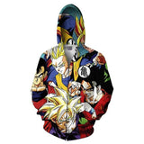 Dragon Ball Anime Son Goku Kakarotto 34 Saiyan Adult Cosplay Unisex 3D Printed Hoodie Pullover Sweatshirt Jacket With Zipper