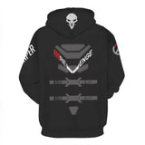 Overwatch Game Gabriel Reyes Reaper Damage Hero Unisex Adult Cosplay 3D Print Jacket Sweatshirt