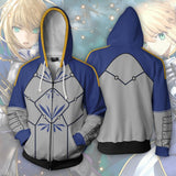 Fate Stay Night Game Altria Pendragon Cosplay Unisex 3D Printed Hoodie Sweatshirt Jacket With Zipper