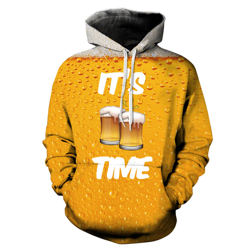 IT'S TIME Food Unisex Adult Cosplay 3D Print Hoodie Pullover Sweatshirt