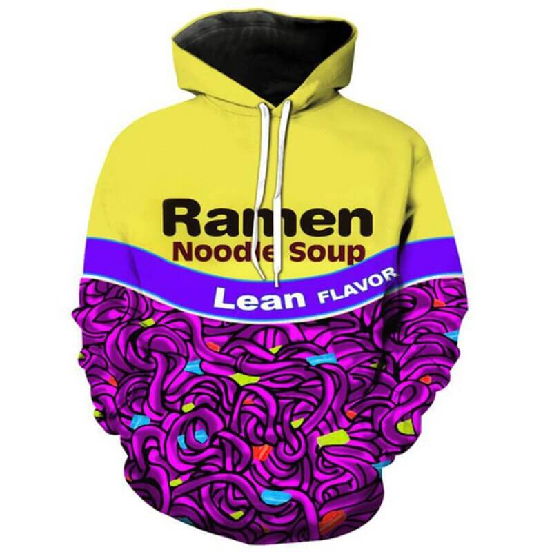 Ramens Noodle Soup Food Lean Favor Unisex Adult Cosplay 3D Print Hoodie Pullover Sweatshirt