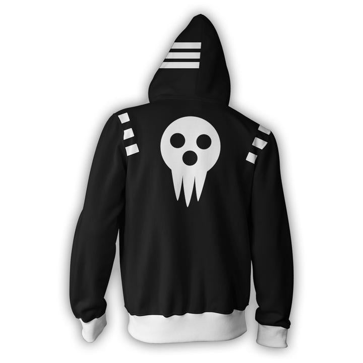 Soul Eater Anime Death Cosplay Unisex 3D Printed Hoodie Sweatshirt Jacket With Zipper