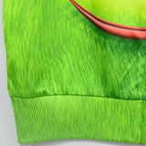 Grinch Zip Up Hoodie Green 3D Outwear Christmas Long Sleeve Top Kids Hoody