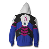 Overwatch Game D.Va Hana Song Tank hero Unisex Adult Cosplay Zip Up 3D Print Hoodies Jacket Sweatshirt