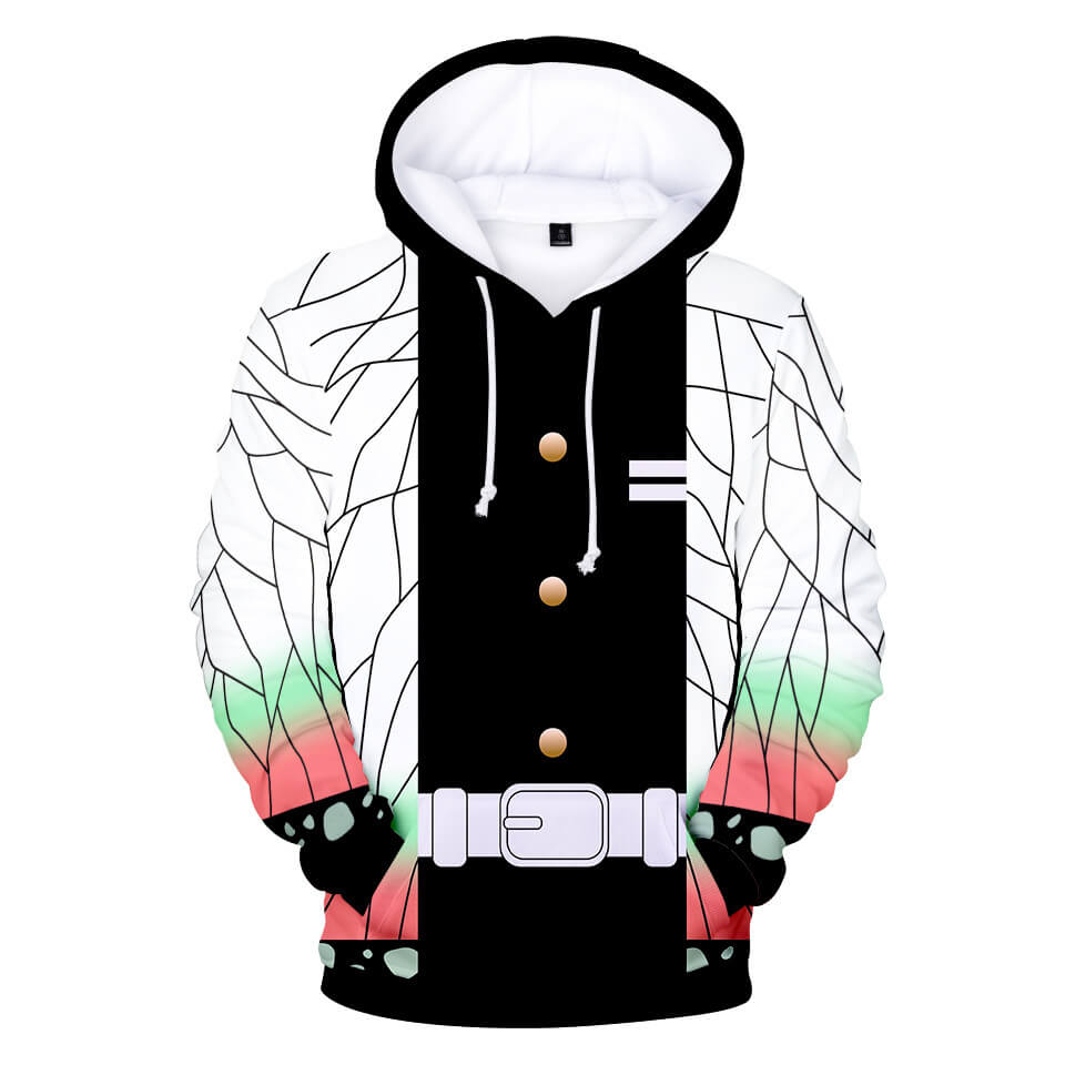 Demon Slayer Kimetsu no Yaiba Anime Kochou Shinobu Butterfly Unisex Adult Cosplay 3D Print Hoodie Pullover Sweatshirt