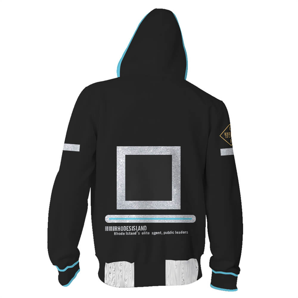 Arknights Game Amiya Unisex Adult Cosplay Zip Up 3D Print Hoodies Jacket Sweatshirt