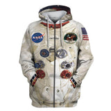 Astronaut Garment Spacesuit Neil Alden Armstrong Unisex Adult Cosplay Zip Up 3D Print Hoodies Jacket Sweatshirt