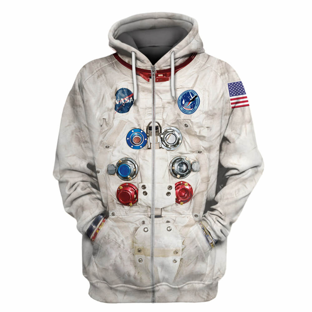 Astronaut Garment Spacesuit Neil Alden Armstrong Unisex Adult Cosplay Zip Up 3D Print Hoodies Jacket Sweatshirt
