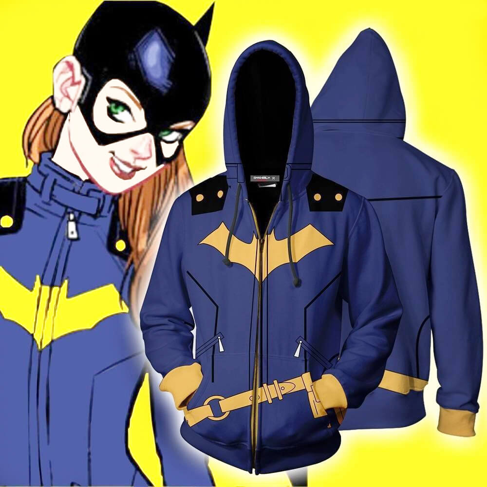 Batgirl Amy Beddoes Oracle Comic Barbara Joan Gordon Superhero Unisex Adult Cosplay Zip Up 3D Print Hoodies Jacket Sweatshirt