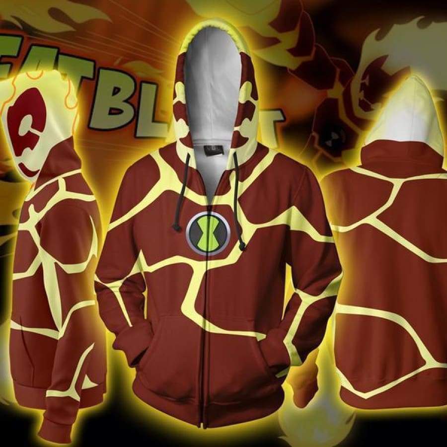 Ben 10 Alien Force Anime Cartoon Jet Ray Aerophibian Unisex 3D Printed Hoodie Sweatshirt Jacket With Zipper