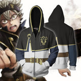 Black Clover Anime Asta Asuta Unisex Adult Cosplay Zip Up 3D Print Hoodies Jacket Sweatshirt