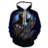 Womens Skull Hoodie Halloween Unisex Adult Cosplay 3D Print Sweatshirt Pullover