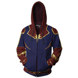 Captain Marvel Movie Style 1 Cosplay Unisex 3D Printed Hoodie Sweatshirt Jacket With Zipper