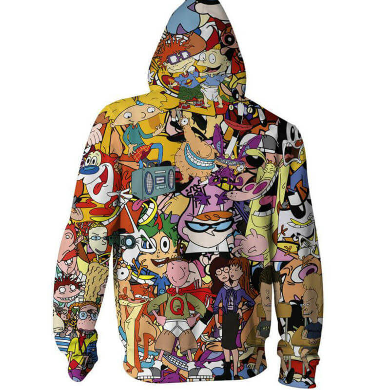 Cartoon Family Portrait Photo Unisex Adult Cosplay Zip Up 3D Print Hoodies Jacket Sweatshirt