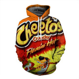 Cheetos Food Crunchy Flamin Hot Unisex Adult Cosplay 3D Print Hoodie Pullover Sweatshirt