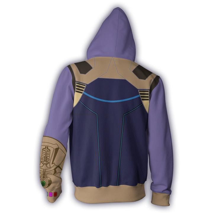 Avengers Movie Thanos Purple Cosplay Unisex 3D Printed Hoodie Sweatshirt Jacket With Zipper