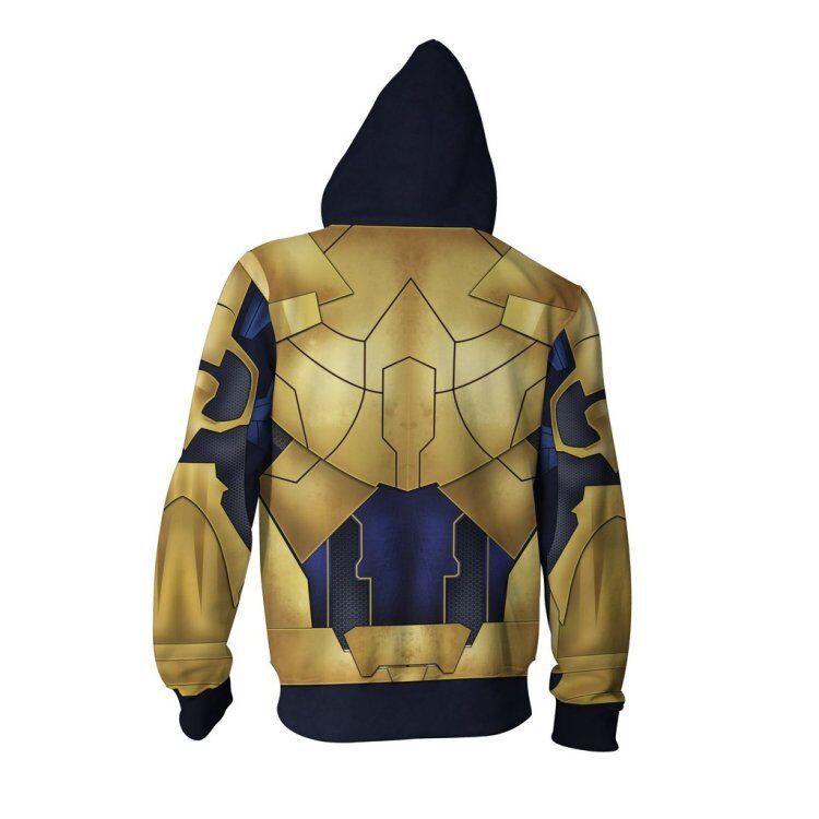 Avengers Movie Thanos Gold Cosplay Unisex 3D Printed Hoodie Sweatshirt Jacket With Zipper