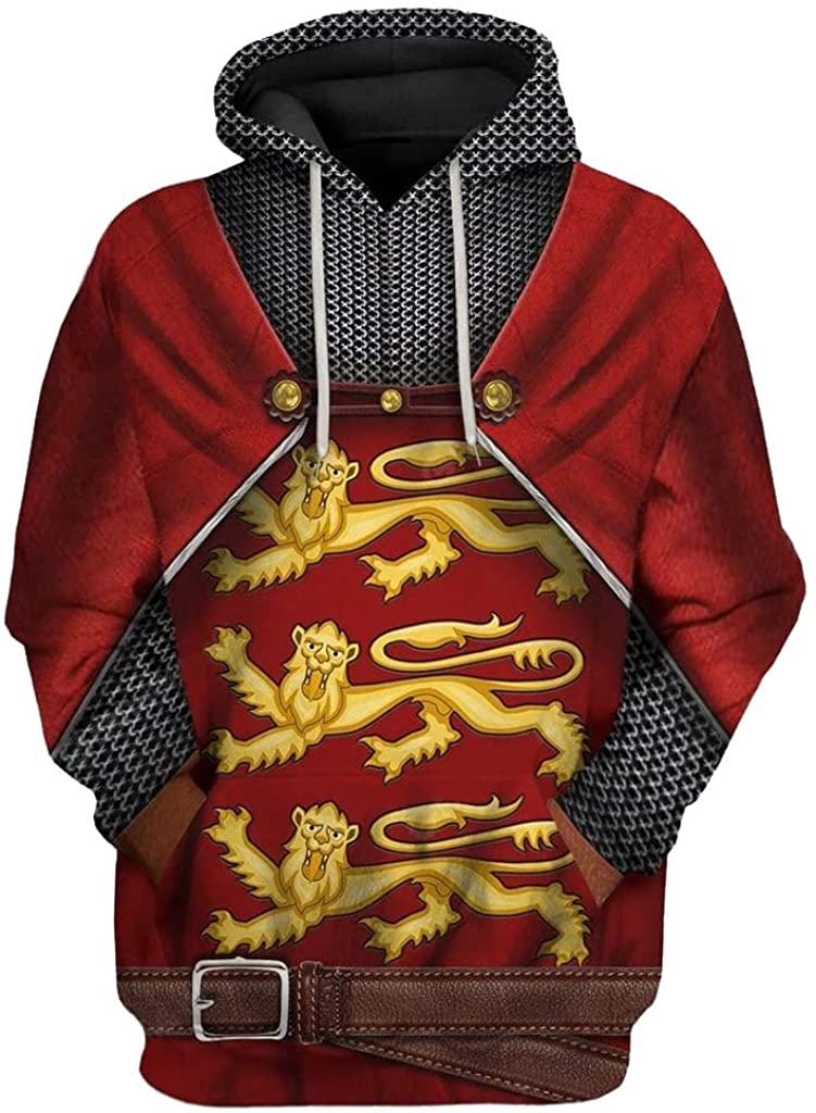 Edward I Historical Figure Red Unisex 3D Printed Hoodie Pullover Sweatshirt