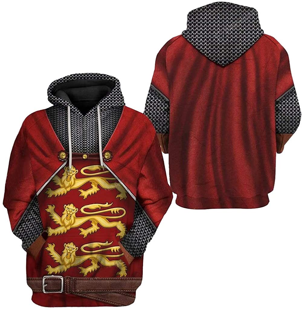 Edward I Historical Figure Red Unisex 3D Printed Hoodie Pullover Sweatshirt